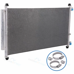 Aluminum Condenser w/ Universal Oil Hose Clamps Kit for 2005-2010 Honda Odyssey - Picture 1 of 11