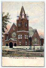 1909 First Congregational Church Exterior Roadside Reinbeck Iowa IA Postcard