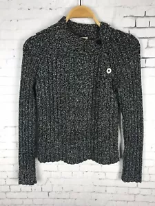 Suéter Caslon Tejido Mediano Para Mujer Negro Blanco Diseñador Botón Cruzado (BAB) - Imagen 1 de 10