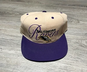 Vintage Baltimore Ravens NFL Script Drew Pearson Strap Back Hat Football 1996 - Picture 1 of 6