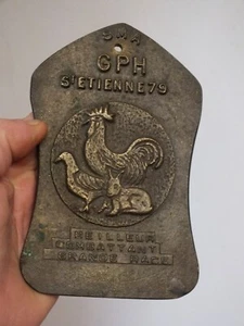+ Plaque en bronze concours avicole 1979 Meilleur Combattant, Grande Race + - Foto 1 di 4