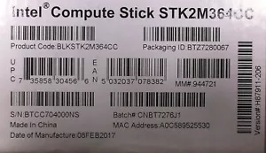 Compute Stick Intel BLKSTK2M364CC m3-6Y30 4 GB 64 GB sin sistema operativo - Imagen 1 de 1