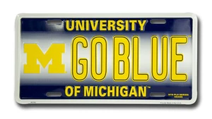  MICHIGAN WOLVERINES CAR TRUCK TAG PLATE GO BLUE METAL SIGN UNIVERSITY - Picture 1 of 1