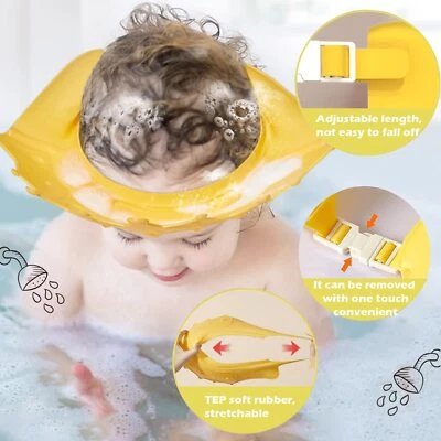 Baby Shower Cap and Sun Hat - Soft Shampoo Guard for Toddlers Protect Eyes & Ear - Image 1 of 4