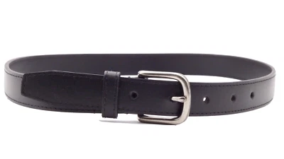 Child Black Leather Belt Buckle Brass Color Size 20" - Image 1 of 3