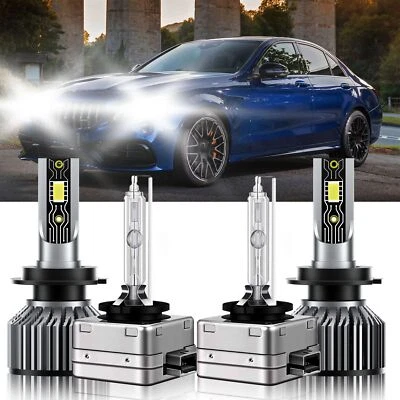 Faros LED HID bombillas de haz alto bajo para Mercedes-Benz C63 AMG 2008-2014 H7 D1S Foto 1 de 4