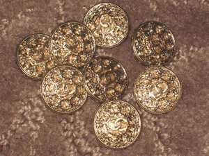 CHANEL 3   GOLD  color  METAL BUTTONS  18 MM/ UNDER 3/4''  NEW LOT 3 pc - Picture 1 of 6
