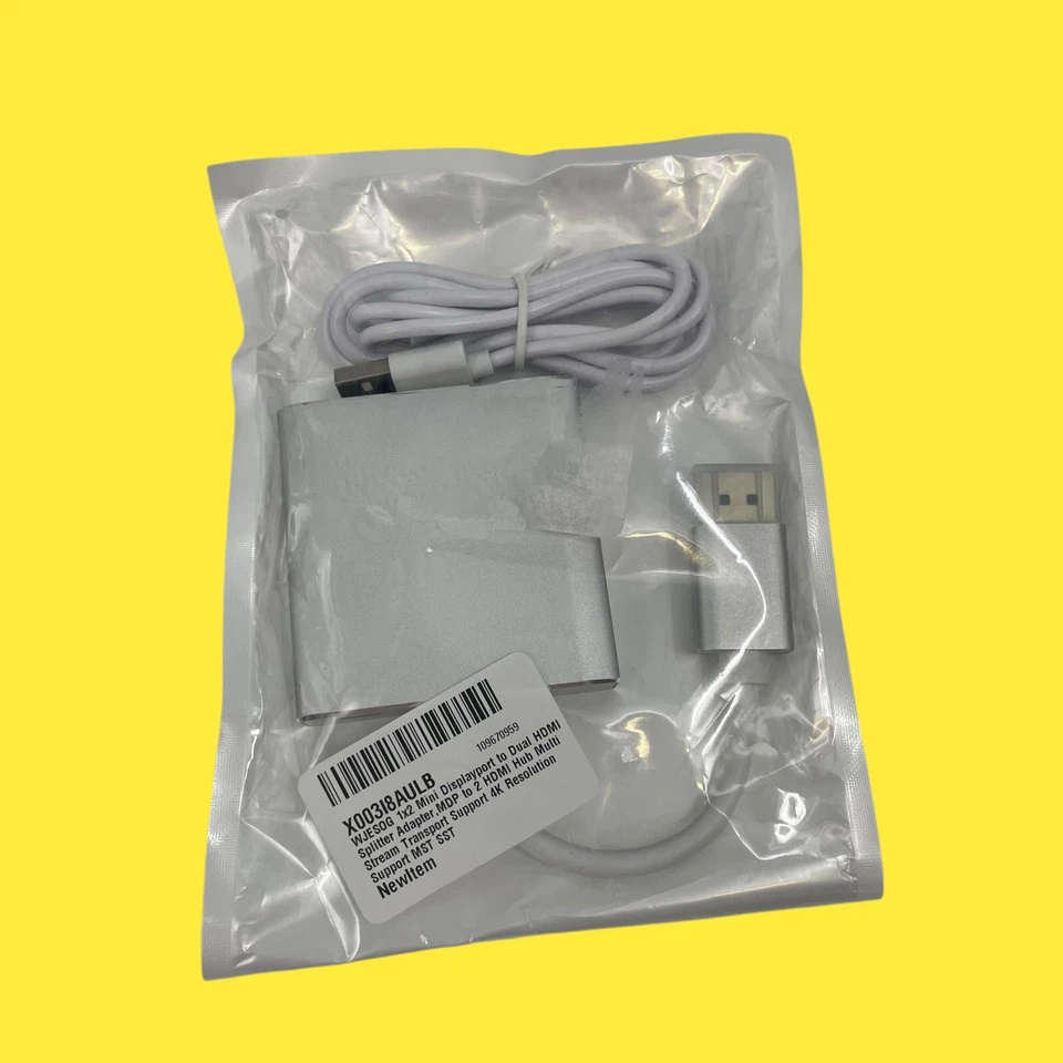 WJESOG DisplayPort to Dual DisplayPort Splitter Gray #1120 z65/162 (AR) - Image 1 of 4