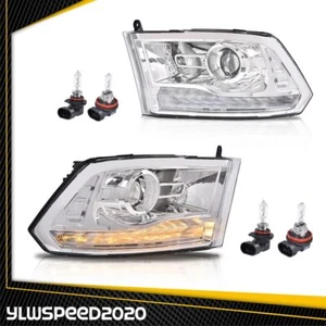 Fits 2013-2018 Dodge Ram 1500 2500 3500 Projector Headlights W/bulbs LED DRL L+R - Picture 1 of 10