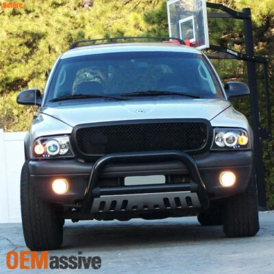 Se adapta a 97-04 Dodge Dakota Durango Negro Doble Halo Proyector LED Faros Lámpara Foto 1 de 4