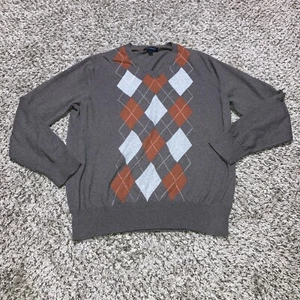 Maglione uomo Banana Republic Argyle taglia XL marrone arancione - Foto 1 di 6
