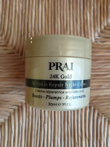 PRAI 24k Gold Wrinkle Repair Night Creme Anti-Ageing Moisturiser Full Size 30ml - Picture 1 of 4