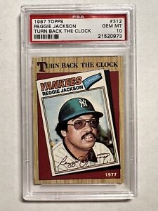 1987 Topps Reggie Jackson Turn Back The Clock #312 PSA 10 Gem Mint NY Yankees