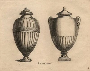 Carl Wilhelm Weisbrod Antiquité Romaine Vase Villa Ludovici Gravure XVIIIe - Picture 1 of 2