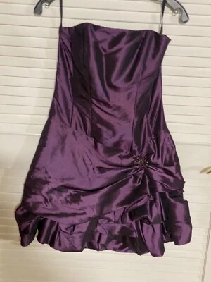 Jessica McClintock Purple Strapless Women Size 5 Gunne Sax Ruched EUC - Image 1 of 4