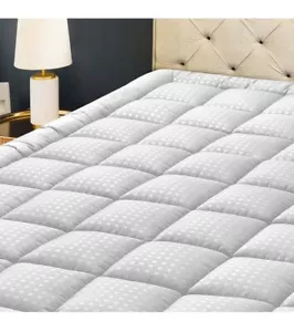 Twin XL Mattress Pad Quilted Fitted Mattress Protector Cooling Pillow Top - Picture 1 of 6