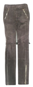 J Brand Down to Earth Brown French LAMB Suede Skinny Moto Pants JW34LE1187 SZ. 0 - Picture 1 of 11