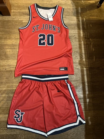 NWT NIKE St. John's Red Storm Basketball Uniform Jersey Shorts Red Size Large Cover