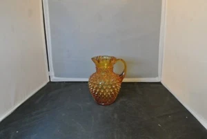 Fenton Hobnail Glass Pitcher 5 3/4 tall Amber Color - Picture 1 of 5