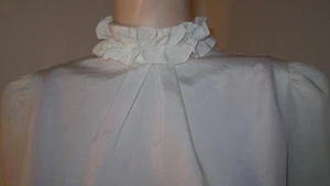 EVAN PICONE FRILLY full back button LIQUID SILKY SHIRT BLOUSE DRESS SUIT TOP XS - Picture 1 of 1