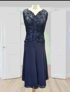 Talla 10 VESTIDO ESPECIAL AZUL Jacques Vert Madre De La Novia Razas NUEVO - Imagen 1 de 6