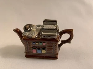 Bancone negozio di tè piccola teiera artigianale miniatura design cardew 1,5" inglese - Foto 1 di 6