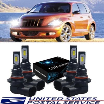 LED Headlights Bulbs For Chrysler PT Cruiser 2001 2002 2003 2004 2005 Low & High - Image 1 of 4