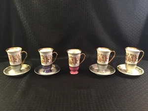 5 VINTAGE 4 1/4” TURKISH TEA CUPS AND SAUCERS 2285 - Picture 1 of 11