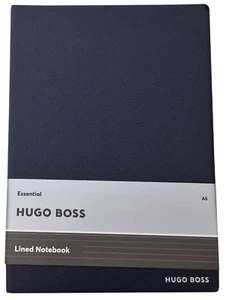 HUGO BOSS Essential Vegan Notebook A5 Navy Blue 192 Lined White Pages 148x210mm - Picture 1 of 4