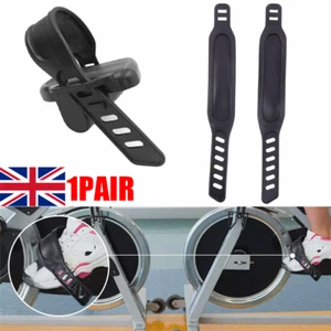 2 Pcs Black Adjustable Straps for Bike Foot Lightweight Pedal Stationary - Picture 1 of 19
