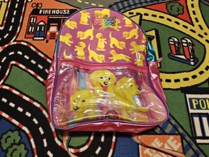 Vintage Lisa Frank Sandcastle Puppies Golden Full Size Vinyl Backpack Rare 90s - Picture 1 of 7