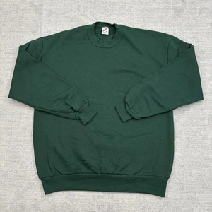 Vintage 90s Jerzees Green Blank Crew Neck Sweatshirt Men’s Size XL USA Pullover - Picture 1 of 8