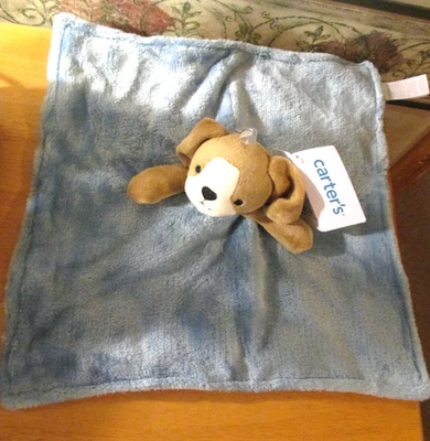 Manta de seguridad de felpa azul cachorro marrón Lovey 67782 nueva con etiquetas Foto 1 de 3