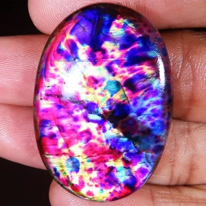 87.85 CT Multi Color Labradorite Oval Shape Labradorite Gemstone 30x43x7 mm AD88 - Picture 1 of 7