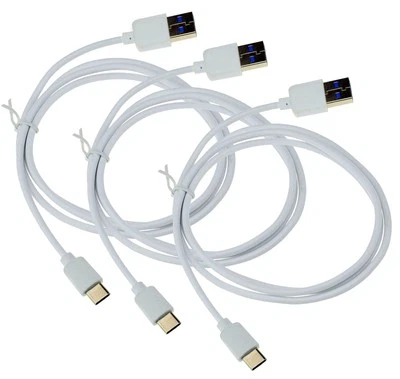 3X Cavo Dati USB Tipo C USB-C Caricabatterie Bianco Per Samsung Galaxy A26 5G - Immagine 1 di 3