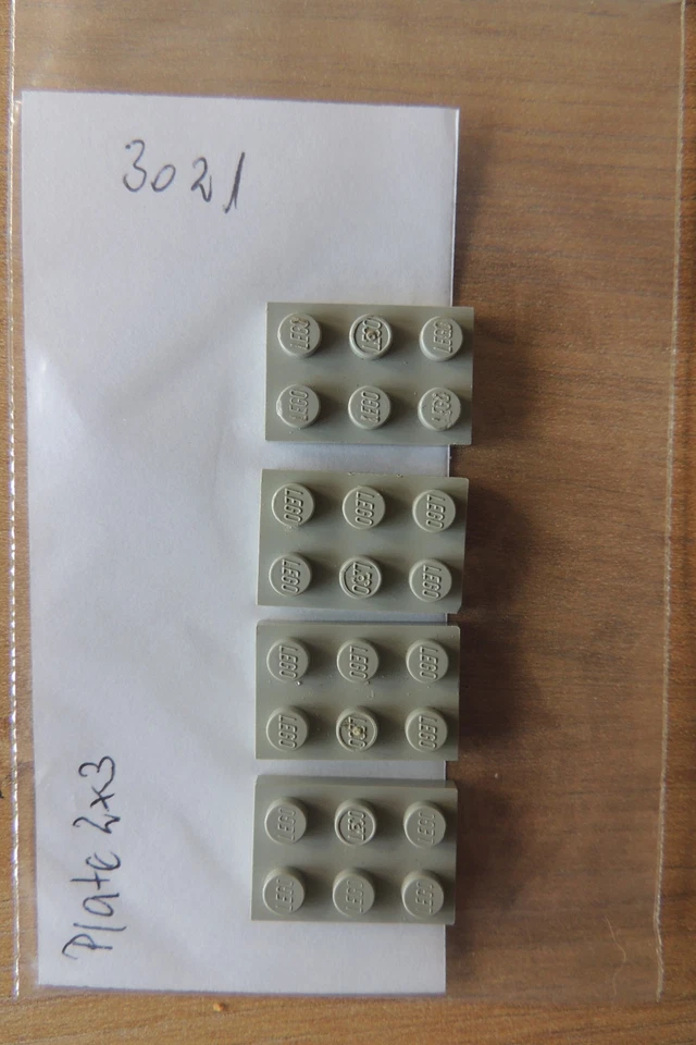 Lego 3021  4 x Plate 2x3 grau - Bild 1 von 1