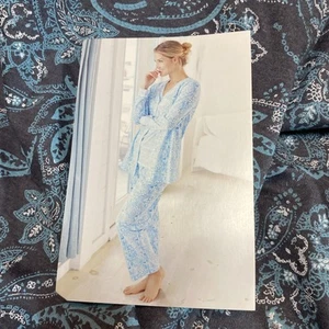 NEW Carole Hochman Heavenly GREY Cotton 3 Piece Pajama Set Women's LARGE TALL - Picture 1 of 9