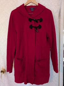 Chaps roter Mantel leicht weich 100% Baumwolle Knebelknöpfe Gr. XL - Bild 1 von 15