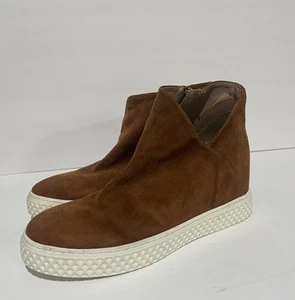 Aerosoles Zirah brown suede Hidden Wedge Bootie Size 8 EUC side zip - Picture 1 of 12