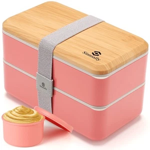 Bento Box for Kids and Adults, Stackable Japanese Bento Lunch Box Containers ... - Picture 1 of 6