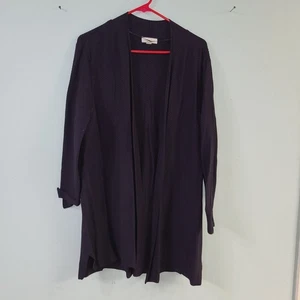 Cárdigan suéter largo acanalado abierto Charter Club para mujer talla XL azul oscuro manga larga - Imagen 1 de 8