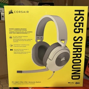 Auriculares para juegos Corsair HS55 Surround con cable - blancos - Imagen 1 de 6
