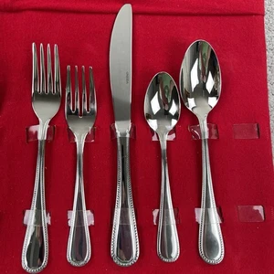 Oneida Edelstahl Perlen Besteck Gedeck Gabel Löffel Messer 5 Stück Royal Perlen - Bild 1 von 8
