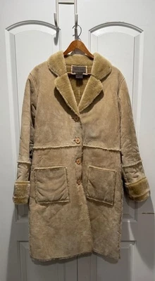 Abrigo de piel de oveja de piel de oveja largo ajustado vintage talla M para mujer Foto 1 de 4