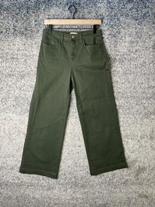 L'Agence Pants Womens 26 Green High Rise Wide Leg Balsam Cotton Stretch USA - Picture 1 of 9
