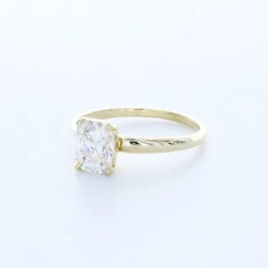 1.5CT LAB-CREATED DIAMOND D/VVS2 RECTANGULAR CUSHION 14K CLASSIC SOLITAIRE RING - Picture 1 of 3