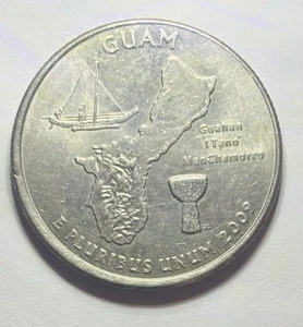 💥 2009 P Washington Quarter GUAM Rev Off Center Struck Rim ERROR - Picture 1 of 6