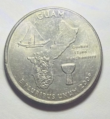 💥 2009 P Washington Quarter GUAM Rev Off Center Struck Rim ERROR - Image 1 of 4