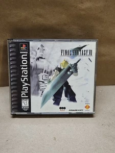Final Fantasy VII Black Label PS1 PlayStation No Manual Tested - Foto 1 di 4