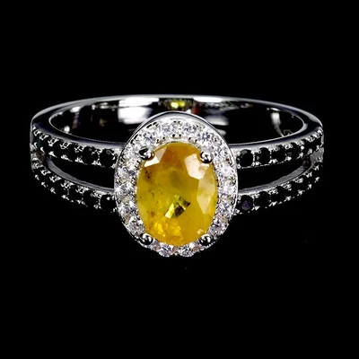 925 Sterling Silver Ring Oval Sapphire 7x5mm Spinel Gemstone Jewelry Size 7 - Image 1 of 4